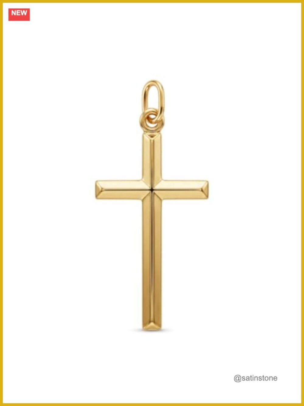 10 Karat Yellow Gold Cross Pendant Necklace Charm Religious Jewelry